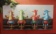 Bulls at the Bar Canvas