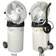 PVM18C Self-Contained Mister w/ Cart — Low Pressure Misting Fan Variable Speed Settings Optional Wheels Quick and Effortless Set Up 2200 CFM