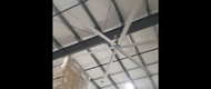 Skyblade SP-0618  HVLS Shop Fan 6 ft. 110-480 VAC 50/60hz 5.2 1-3 1.35 (1.0) 2,826 ft2  (262 m2 ) Aprox. Coverage  60 ft. (18 m) 101 lb (46 kg)