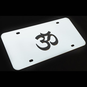 AUM Om Decor Plate Black, Brushed, or Bright Stainless