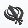 Khanda Black Stainless Emblem Badge Crest Insignia 