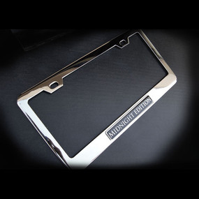 Midnight Edition Stainless Steel License Plate Frame with Screws and Screw Caps