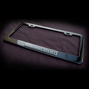 Turismo Sport Black Stainless Steel License Plate Frame with Screws and Screw Caps