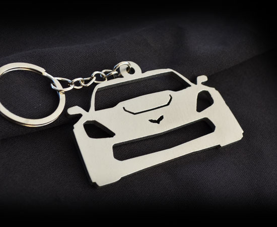 Custom Stainless Steel Keychain for Chevy Corvette Z06 Enthusiasts