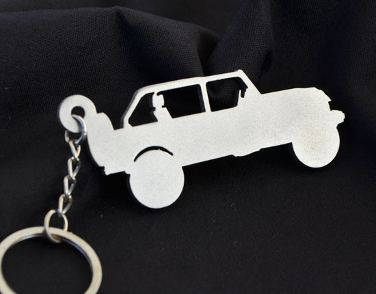 Custom Stainless Steel Keychain for Jeep Wrangler Rubicon Enthusiasts