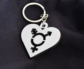 Transgender Pride Custom Stainless Steel Keychain