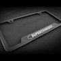Supercharged OE style Black Stainless Steel License Plate Frame with Screws and Screw Caps