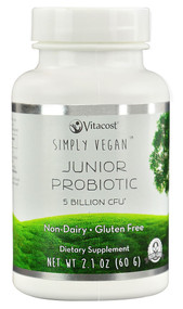 Vitaco, - Simply Vegan Junior Probiotic Powder - Non-GMO - Gluten Free - 5 billion CFU(t) - (60 servings) - 2.1 oz (60 g)
