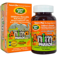 Natures Plus, Source of Life, Animal Parade, Childrens Chewable, Sugar Free, Natural Orange Flavor, 90 Animals