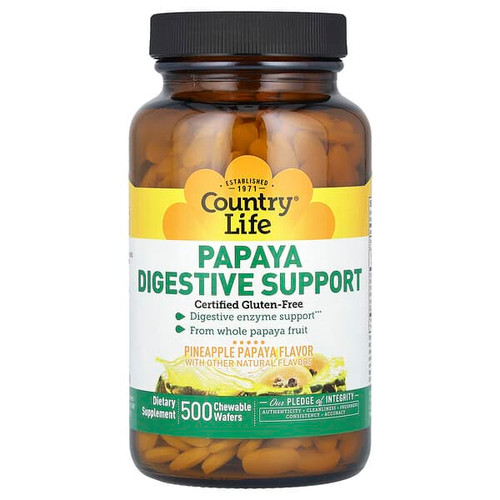<img alt="Country Life, Papaya Digestive Support, Pineapple Papaya, 500 Chewable Wafers" title="Country Life, Papaya Digestive Support, Pineapple Papaya, 500 Chewable Wafers,015794053880"