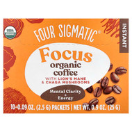 <img alt="Four Sigmatic, Focus, Instant Organic Coffee with Lions Mane & Chaga Mushrooms, Medium Roast, 10 Packets, 0.09 oz (2.5 g) Each" title="Four Sigmatic, Focus, Instant Organic Coffee with Lions Mane & Chaga Mushrooms, Medium Roast, 10 Packets, 0.09 oz (2.5 g) Each,4897039310776"