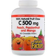 <img alt="Natural Factors, 100% Natural Fruit Chew C, Peach, Passionfruit and Mango Flavor, 500 mg, 180 Chewable Wafers" title="Natural Factors, 100% Natural Fruit Chew C, Peach, Passionfruit and Mango Flavor, 500 mg, 180 Chewable Wafers,068958013251"