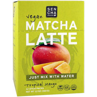 Sencha Naturals, Matcha Latte, Tropical Mango, 12 Stick Packs, 1 oz (30 g) Each