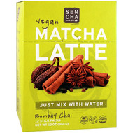 Sencha Naturals, Matcha Latte, Bombay Chai, 12 Stick Packs, 1 oz (30 g) Each