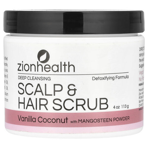 <img alt="Zion Health, Deep Cleansing Scalp & Hair Scrub, Vanilla Coconut, 4 oz (113 g)" title="Zion Health, Deep Cleansing Scalp & Hair Scrub, Vanilla Coconut, 4 oz (113 g),093141102627"
