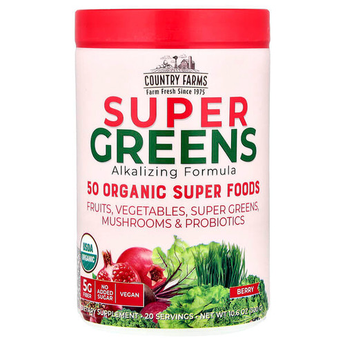 <img alt="Country Farms, Super Greens, Alkalizing Formula, Berry, 10.6 oz (300 g)" title="Country Farms, Super Greens, Alkalizing Formula, Berry, 10.6 oz (300 g),035046090593"