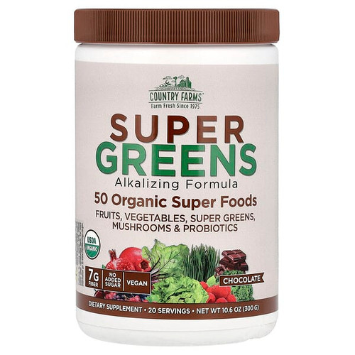 <img alt="Country Farms, Super Greens, Alkalizing Formula, Chocolate, 10.6 oz (300 g)" title="Country Farms, Super Greens, Alkalizing Formula, Chocolate, 10.6 oz (300 g),035046098803"