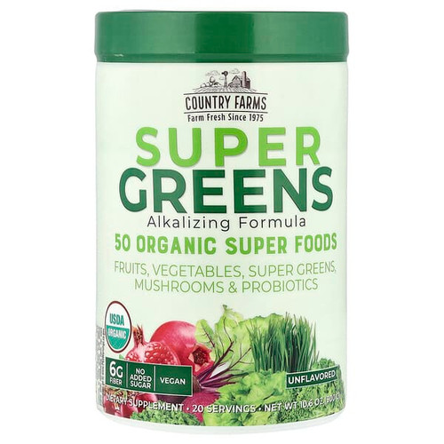 <img alt="Country Farms, Super Greens, Alkalizing Formula, Unflavored, 10.6 oz (300 g)" title="Country Farms, Super Greens, Alkalizing Formula, Unflavored, 10.6 oz (300 g),035046092672"