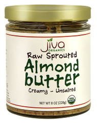 Jiva, Organics Raw Sprouted Almond Butter Creamy - Unsalted - 8 oz