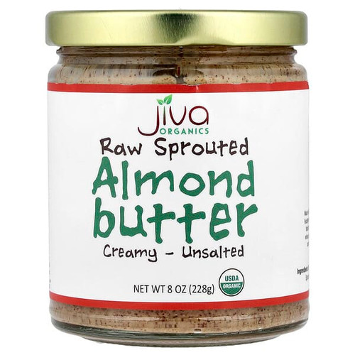 <img alt="Jiva Organics, Raw Sprouted Almond Butter, Creamy - Unsalted, 8 oz (228 g)" title="Jiva Organics, Raw Sprouted Almond Butter, Creamy - Unsalted, 8 oz (228 g),692991705295"