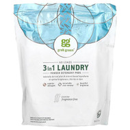 <img alt="Grab Green, 3-in-1 Laundry Detergent Pods, Fragrance Free, 60 Loads, 2 lb 2 oz, (960 g)" title="Grab Green, 3-in-1 Laundry Detergent Pods, Fragrance Free, 60 Loads, 2 lb 2 oz, (960 g),899696002500"