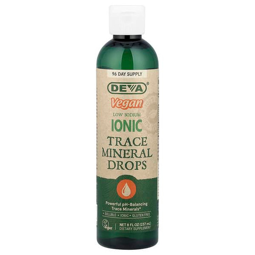 <img alt="Deva, Vegan Low Sodium Ionic Trace Mineral Drops , 8 fl oz (237 ml)" title="Deva, Vegan Low Sodium Ionic Trace Mineral Drops , 8 fl oz (237 ml),895634000416"