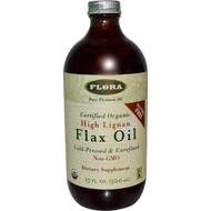 Flora, Certified Organic, High Lignan Flax Oil, 17 fl oz (500 ml)