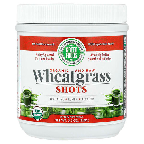 <img alt="Green Foods, Organic and Raw Wheatgrass Shots, 5.3 oz (150 g)" title="Green Foods, Organic and Raw Wheatgrass Shots, 5.3 oz (150 g),083851203332"