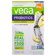 Vega, Vega Drink Mix, Probiotics, Elderflower Pear Flavored, 16 Pouches, 0.2 oz (5.6 g) Each