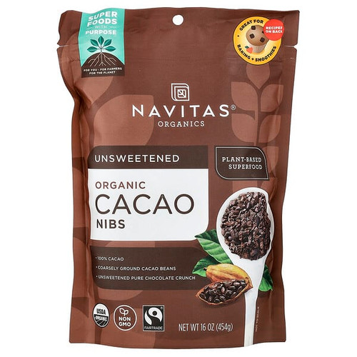 <img alt="Navitas Organics, Organic Cacao Nibs, Unsweetened, 16 oz (454 g)" title="Navitas Organics, Organic Cacao Nibs, Unsweetened, 16 oz (454 g),858847000697"