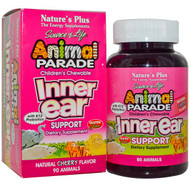 Natures Plus, Source of Life, Animal Parade, Childrens Chewable Inner Ear Support, Natural Cherry Flavor, 90 Animals-Shaped Tablets