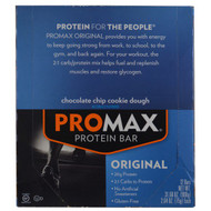 Promax Gluten Free Protein Bar Chocolate Chip Cookie Dough -- 12 Bars