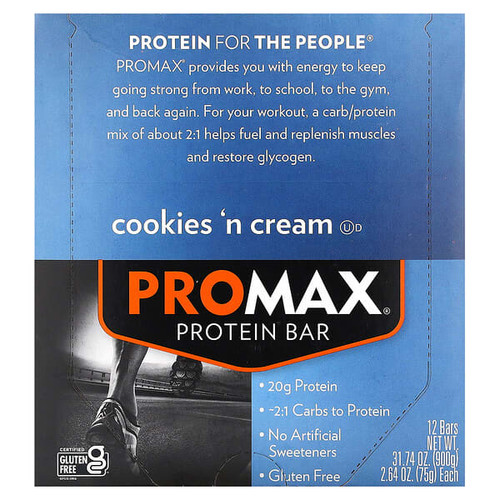 <img alt="NuGo Nutrition, ProMax Protein Bar, Cookies n Cream, 12 Bars, 2.64 oz (75 g) Each" title="NuGo Nutrition, ProMax Protein Bar, Cookies n Cream, 12 Bars, 2.64 oz (75 g) Each,743659126683"