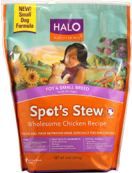 Halo Purely For Pets, Spots Stew Toy and Small Breed Formula,  Wholesome Chicken - 4 lbs