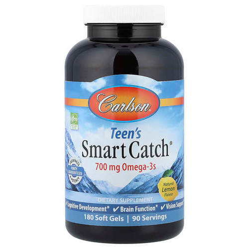 <img alt="Carlson, Teens Smart Catch, Natural Lemon, 180 Soft Gels" title="Carlson, Teens Smart Catch, Natural Lemon, 180 Soft Gels,088395016127"