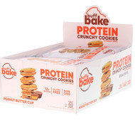 Buff Bake, Protein Crunchy Cookies, Peanut Butter Cup, 8 Cookie Packs, 1.79 oz (51 g) Each