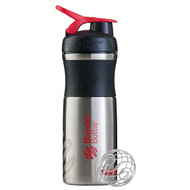 Blender Bottle, BlenderBottle, SportMixer, Stainless Steel, Black/Red, 28 oz