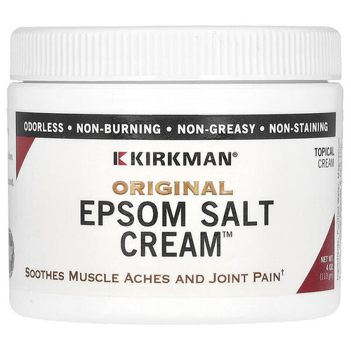 <img alt="Kirkman Labs, Original Epsom Salt Cream , 4 oz (113 gm)" title="Kirkman Labs, Original Epsom Salt Cream , 4 oz (113 gm),812325020669"