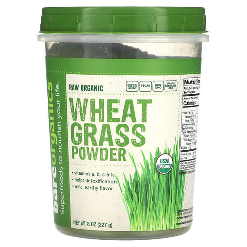 <img alt="BareOrganics, Raw Organic Wheatgrass Powder, 8 oz (227 g)" title="BareOrganics, Raw Organic Wheatgrass Powder, 8 oz (227 g),818423028774"