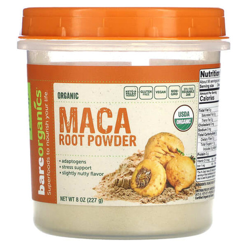 <img alt="BareOrganics, Organic Maca Root Powder, 8 oz (227 g)" title="BareOrganics, Organic Maca Root Powder, 8 oz (227 g),818423028705"