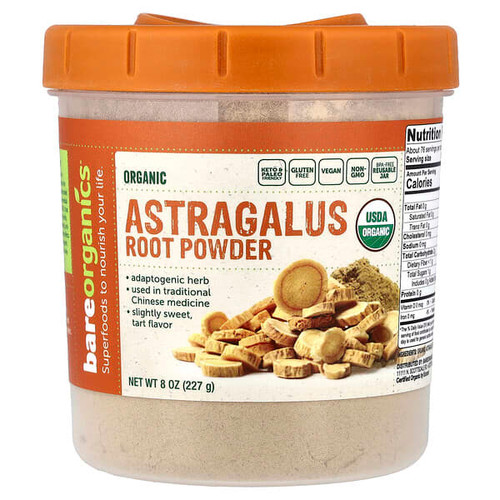 <img alt="BareOrganics, Organic Astragalus Root Powder, 8 oz (227 g)" title="BareOrganics, Organic Astragalus Root Powder, 8 oz (227 g),818423028583"