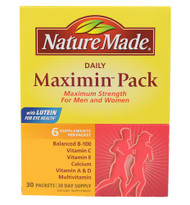 Nature Made, Daily Maximin Pack, Multivitamin and Mineral, 6 Supplements Per Packet, 30 Packets