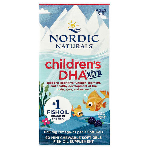 <img alt="Nordic Naturals, Childrens DHA Xtra, Ages 3-6, Berry Punch, 90 Mini Chewable Soft Gels" title="Nordic Naturals, Childrens DHA Xtra, Ages 3-6, Berry Punch, 90 Mini Chewable Soft Gels,768990027215"