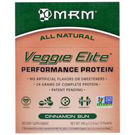 MRM, Veggie Elite, Performance Protein, Cinnamon Bun, 10 Packets, 12.0 oz (340 g)