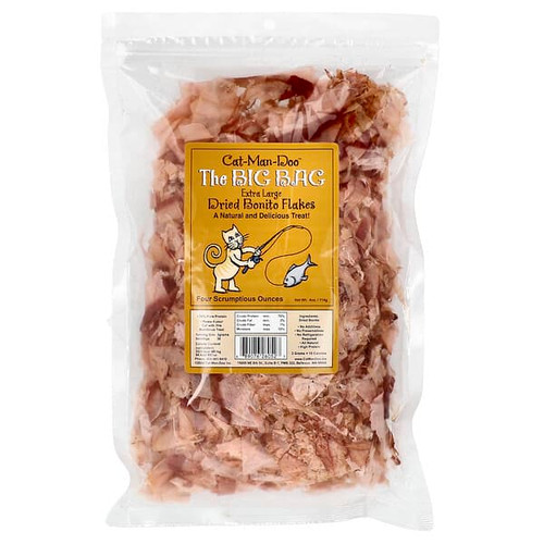 <img alt="Cat-Man-Doo, The Big Bag, Dried Bonito Flakes for Cats, Extra Large, 4 oz (114 g)" title="Cat-Man-Doo, The Big Bag, Dried Bonito Flakes for Cats, Extra Large, 4 oz (114 g),689076260527"
