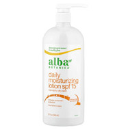 <img alt="Alba Botanica, Daily Moisturizing Lotion, SPF 15, Normal to Dry Skin, 32 fl oz (946 ml)" title="Alba Botanica, Daily Moisturizing Lotion, SPF 15, Normal to Dry Skin, 32 fl oz (946 ml),724742003722"