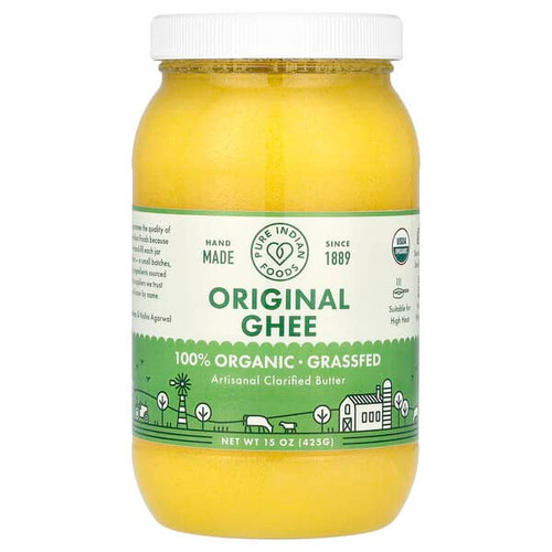<img alt="Pure Indian Foods, Organic Artisanal Clarified Butter, Original Ghee, 15 oz (425 g)" title="Pure Indian Foods, Organic Artisanal Clarified Butter, Original Ghee, 15 oz (425 g),797734507201"