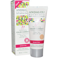 Andalou Naturals, CC 1000 Roses, Color + Correct, Sensitive, SPF 30, Sheer Tan, 2 fl oz (58 ml)