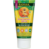 Badger Company, Anti-Bug Sunscreen, SPF 34 PA+++, Citronella & Cedar, 2.9 fl oz (87 ml)