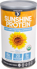 Designer Protein Sunshine Organic Protein Vanilla - 12 oz